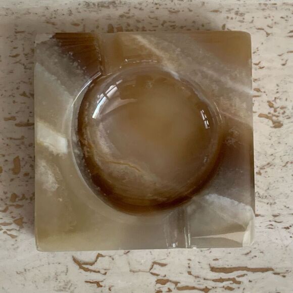 Vintage onyx ashtray Kiybele creations handspun onyx - Picture 1 of 9